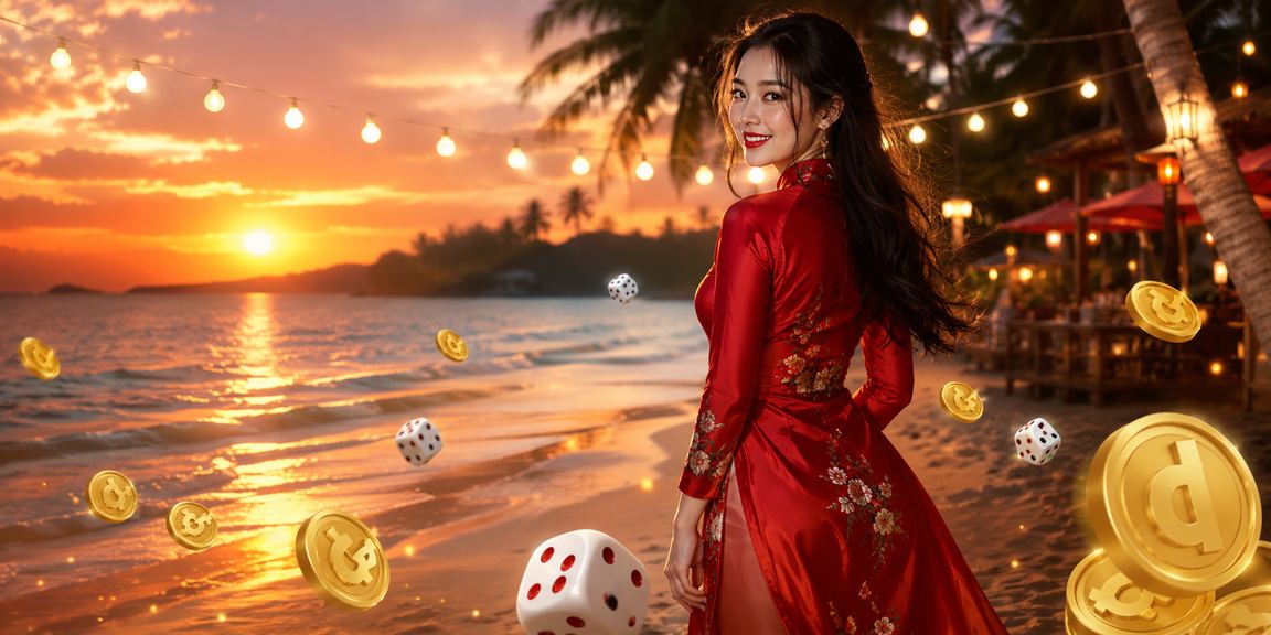 Không khí trò chơi tài xỉu sôi động tại Phú Quốc với trang phục áo dài truyền thống